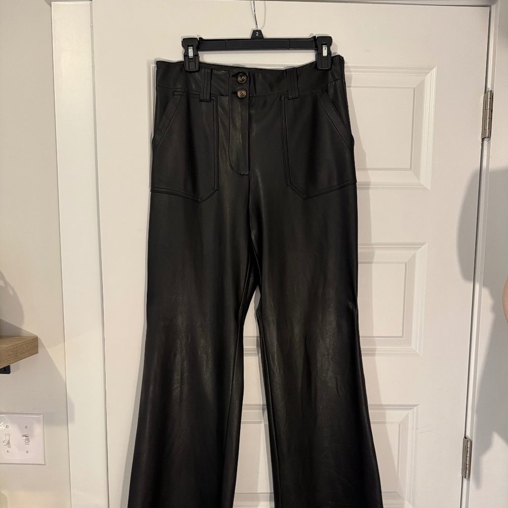 Maeve faux leather black pants